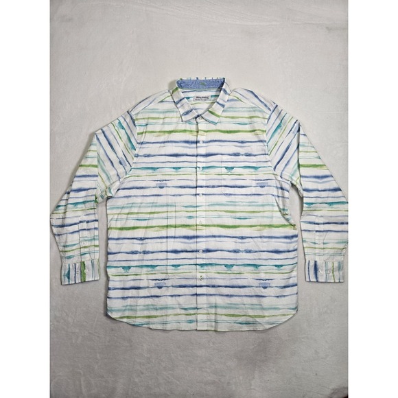 Tommy Bahama Other - Tommy Bahama Men's XXLT Linen Barbados Breeze Stripe Long Sleeve Shirt Tall
